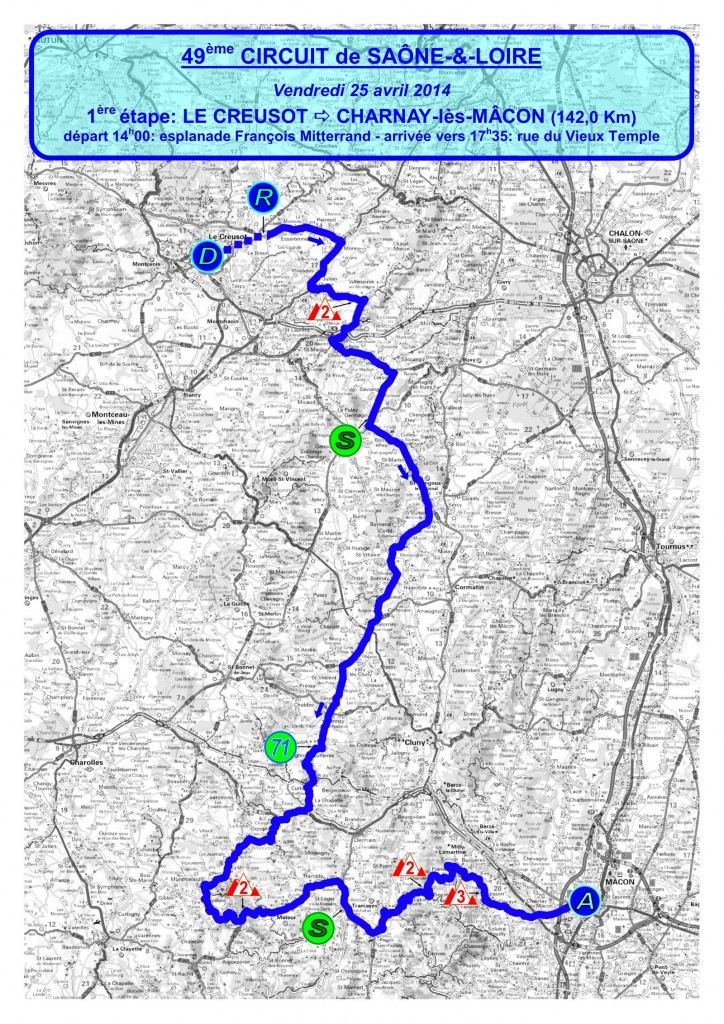 Carte Etape 1 CSL 2014 Legendee