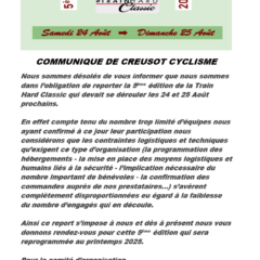 ANNULATION de la 5ème TRAINHARD Classic