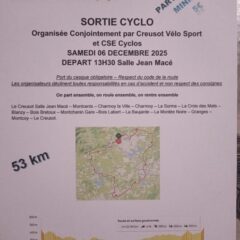 Sortie Cyclo Samedi 6 Décembre