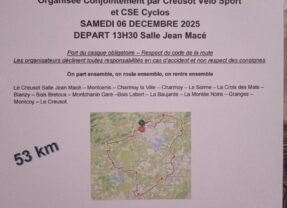 Sortie Cyclo Samedi 6 Décembre
