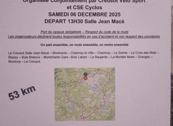 Sortie Cyclo Samedi 6 Décembre