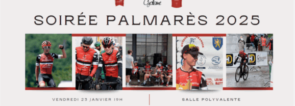 Soirée palmarès Vendredi 23 Janvier 2026 à 19h00 Salle Polyvalente Maison des associations Jouffroy