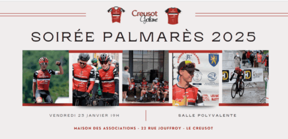 Soirée palmarès Vendredi 23 Janvier 2026 à 19h00 Salle Polyvalente Maison des associations Jouffroy