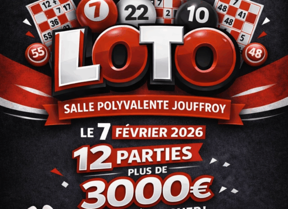 Grand Loto Creusot Cyclisme le samedi 7/02/2026 à partir de 18h Salle Polyvalente Jouffroy