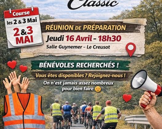 Réunion de Préparation #TrainHard 2026 Jeudi 16 Avril 18h30 Salle Guynemer Le Creusot